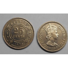 BELIZE 25 Cents 1974