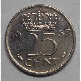 NETHERLANDS 25 Cents 1967