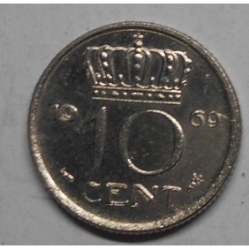 NETHERLANDS 10 Cents 1969 Fish