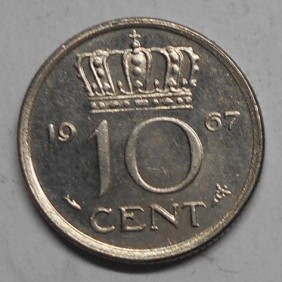 NETHERLANDS 10 Cents 1967