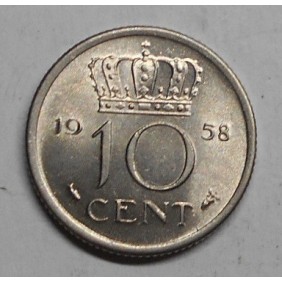 NETHERLANDS 10 Cents 1958