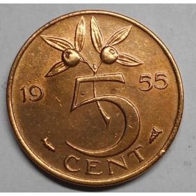 NETHERLANDS 5 Cents 1955