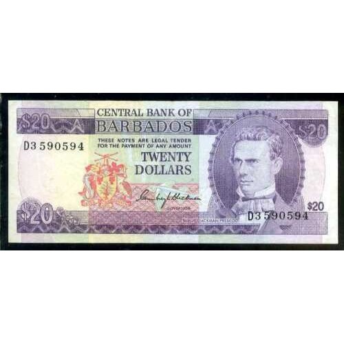 BARBADOS 20 Dollars 1973