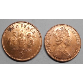 GIBRALTAR 2 Pence 2007...