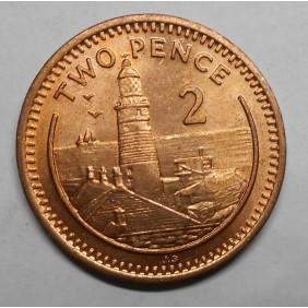 GIBRALTAR 2 Pence 1990 AB
