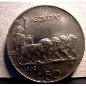 50 CENTESIMI LEONI 1925 LISCIO