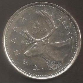 CANADA 25 Cents 2004 P