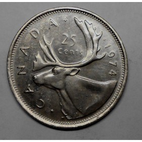 CANADA 25 Cents 1974