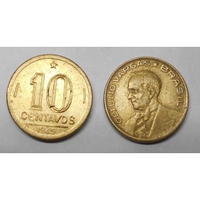 BRAZIL 10 Centavos 1945 G....