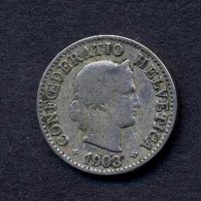 SWITZERLAND 5 Rappen 1903