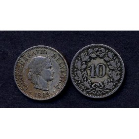 SWITZERLAND 10 Rappen 1883