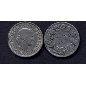 SWITZERLAND 10 Rappen 1882