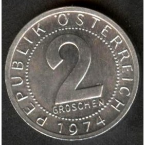 AUSTRIA 2 Groschen 1974