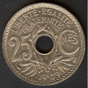 FRANCE 25 Centimes 1939