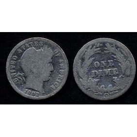 USA Barber Dime 1902o AG