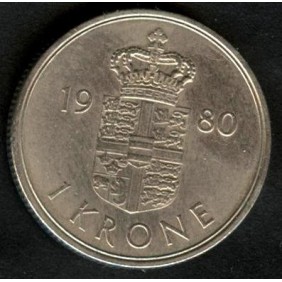 DENMARK 1 Krone 1980