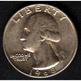 USA Washington Quarter 1968