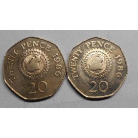 GUERNSEY 20 Pence 1986 rare