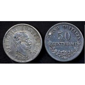 50 Centesimi 1863 N Valore