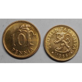 FINLAND 10 Pennia 1966