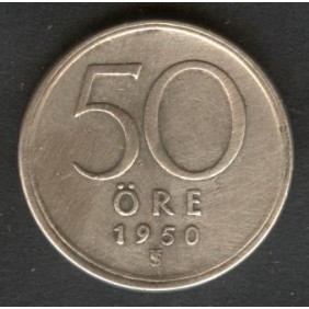 SWEDEN 50 Ore 1950 AG