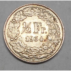 SWITZERLAND 1/2 Franc 1934 AG