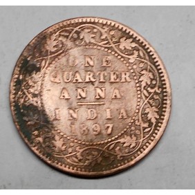 BRITISH INDIA 1/4 Anna 1897...