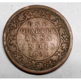 BRITISH INDIA 1/4 Anna 1891...