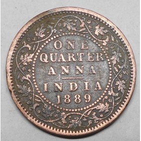 BRITISH INDIA 1/4 Anna 1889...