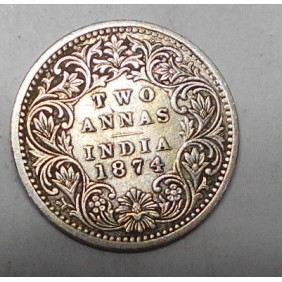 BRITISH INDIA 2 Annas 1874...