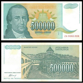 YUGOSLAVIA 500.000 Dinara...