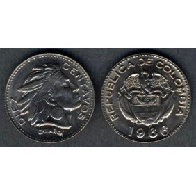 COLOMBIA 10 Centavos 1966
