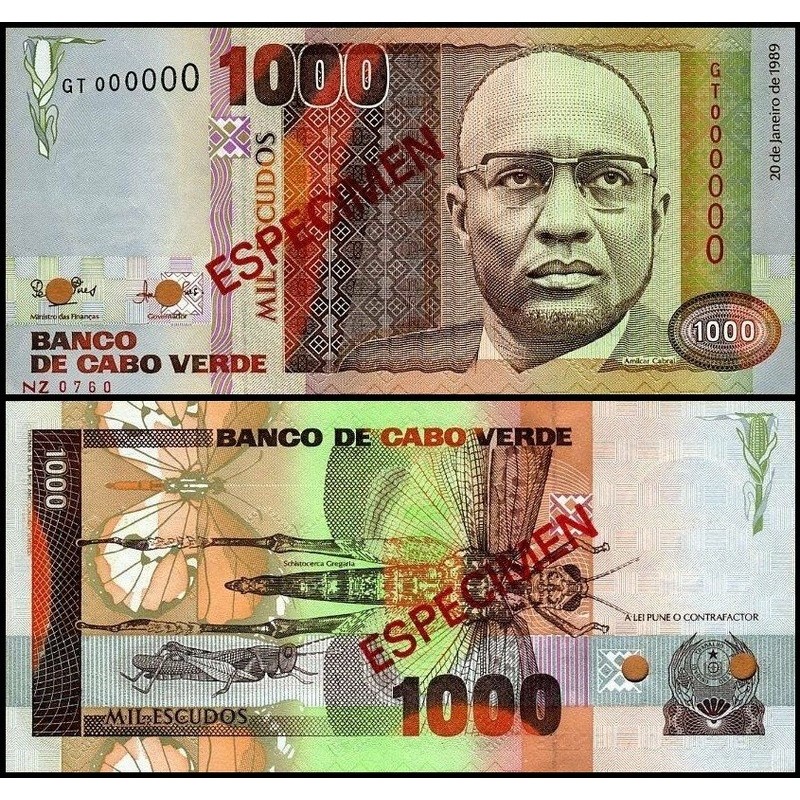 CAPE VERDE 1000 Escudos 1989 SPECIMEN
