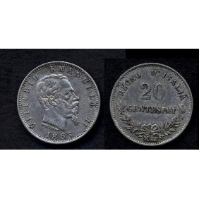 20 Centesimi 1863 M Valore AG
