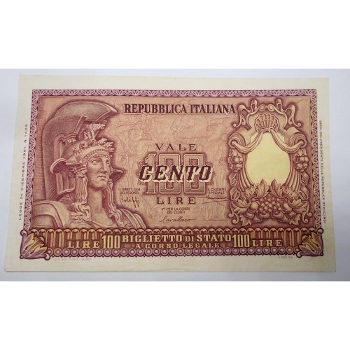 100 Lire 31.12.1951 ITALIA...