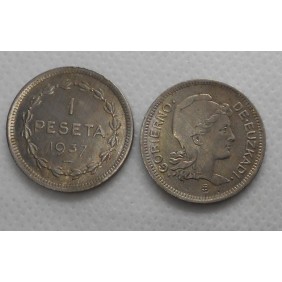 SPAIN 1 Peseta 1937 Euzkadi...
