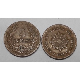 URUGUAY 5 Centesimos 1944