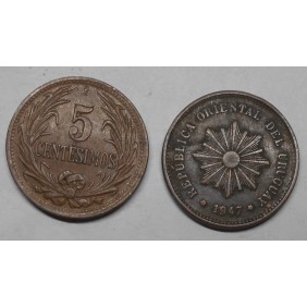 URUGUAY 5 Centesimos 1947